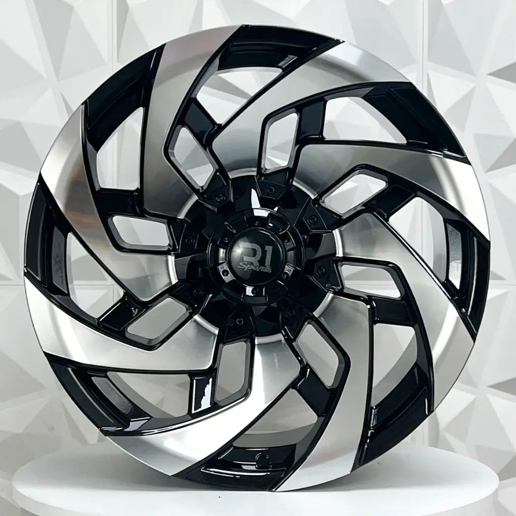 RIN 20X10 5-114.3/127 R1 SPORT 8115 GLOSS BLACK MACHINE FACE ET-19 CB70.1