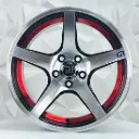 RIN 15X7 5-100 R1 SPORT 1318 BLACK MACHINE RED LINE ET5 CB73.1 