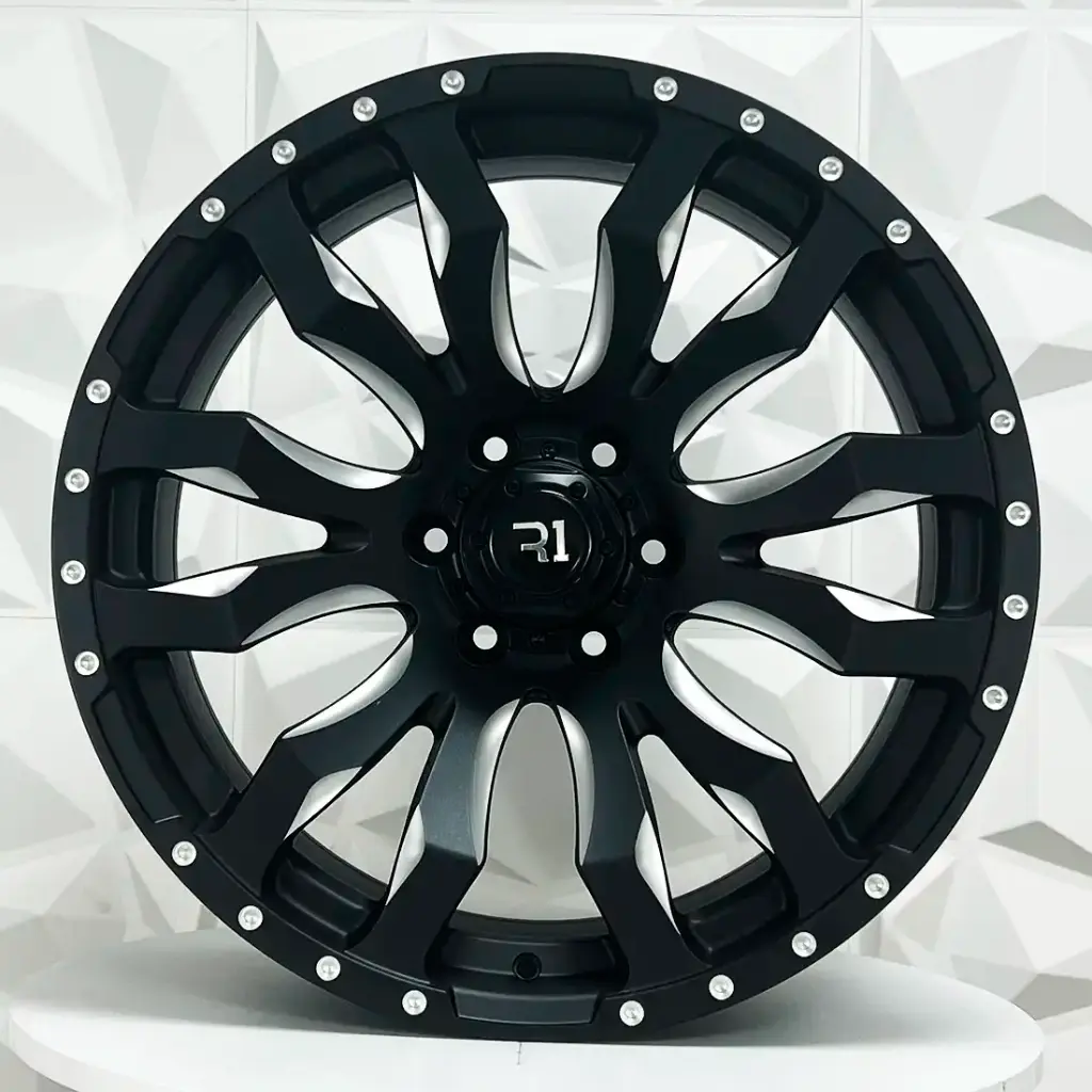 RIN 20X10 6-139.7 R1 SPORT QC1500 MATT BLACK+MILLING+DOOTS* ET0 CB110