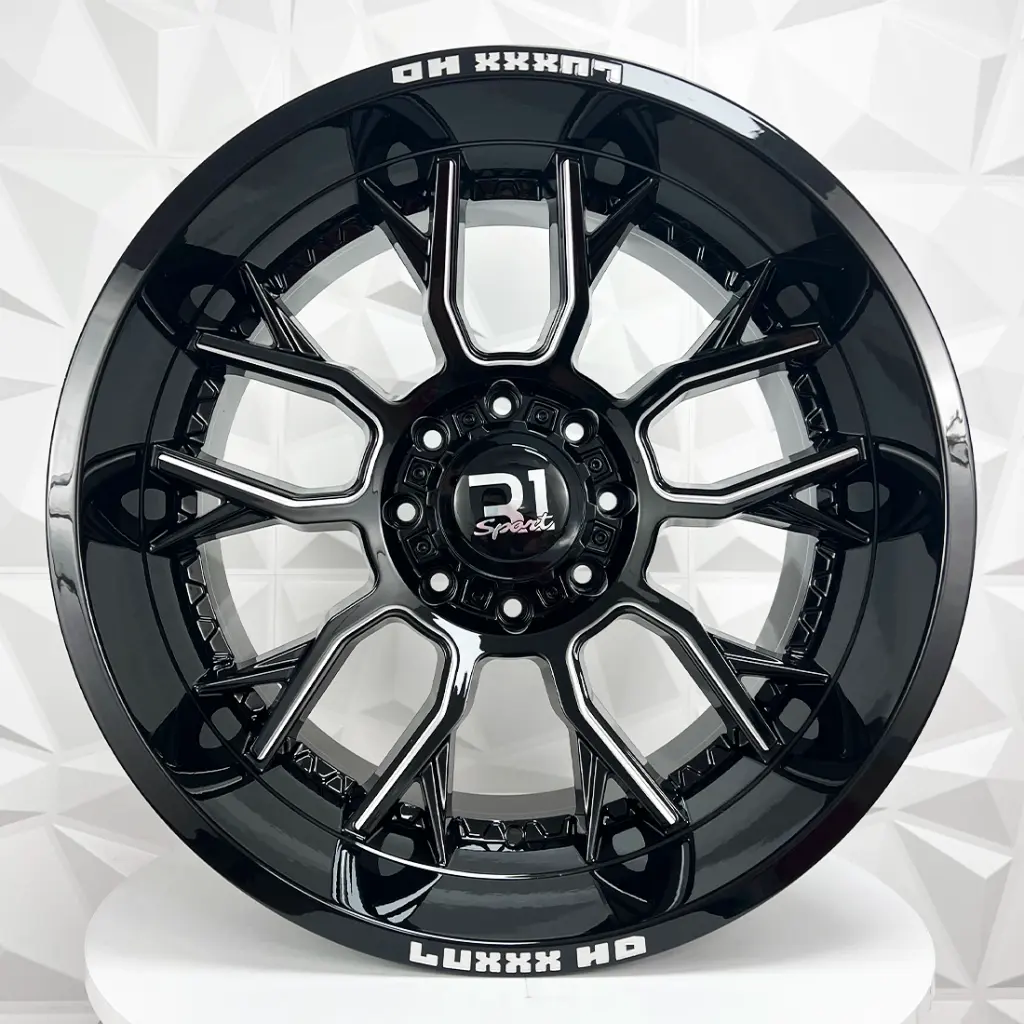 RIN 22X12 8-170 R1 SPORT 894 GLOSS BLACK MILLED ET-44 CB125.1