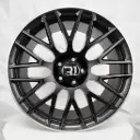 RIN 22X9.5 5-112 R1 SPORT H932F MATTE BLACK MACHINE LIP ET45 CB66.5