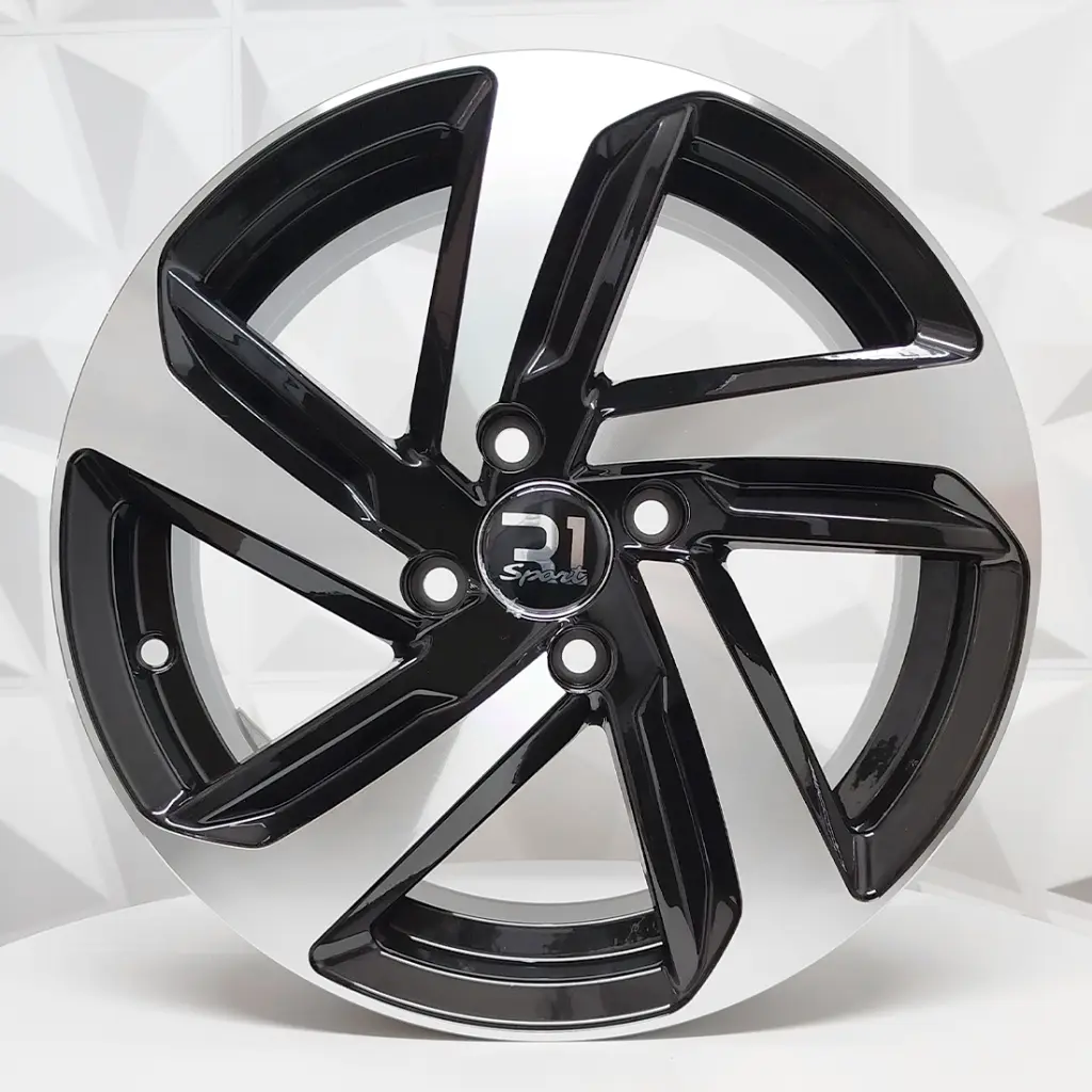 RIN 15X6 5-100 R1 SPORT 10693 BLACK MACHINE FACE ET38 CB57.1